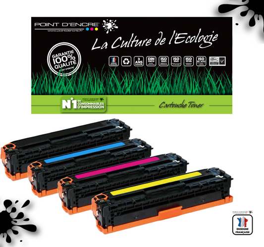 045H / 054H - ABONNEMENT - 4 Cartouches NOIR / CYAN / MAGENTA / JAUNE - Grande capacité Marque Francaise POINT D'ENCRE pour Imprimantes compatibles Canon (clca)