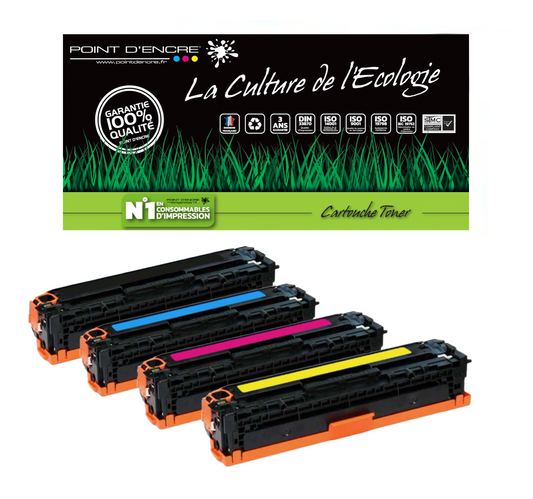 045H / 054H - 4 Cartouches NOIR / CYAN / MAGENTA / JAUNE - Grande capacité Marque Francaise POINT D'ENCRE pour Imprimantes compatibles Canon (clca)