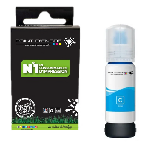 114 - CYAN - Grande capacité de Marque Francaise POINT D'ENCRE Pour imprimante compatible EPSON (eep)