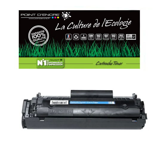 12A / Q2612A - NOIR - Grande capacité Marque Francaise POINT D'ENCRE pour Imprimantes compatibles HP (clhp)