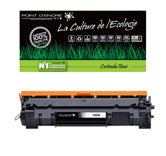 142A / W1420A - NOIR - Grande capacité Marque Francaise POINT D'ENCRE pour Imprimantes compatibles HP (clhp)