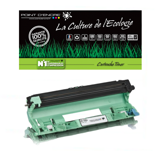 DR1050 - Tambour - Noir - Grande capacité Marque Francaise POINT D'ENCRE pour Imprimantes TN1050 compatibles Brother (clp)