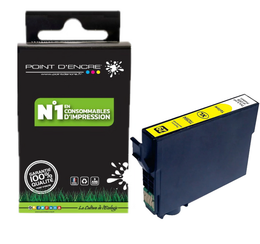 29XL - Fraise - JAUNE - T2994 / T2984 - Grande capacité de Marque Francaise POINT D'ENCRE Pour imprimante compatible EPSON (cee)