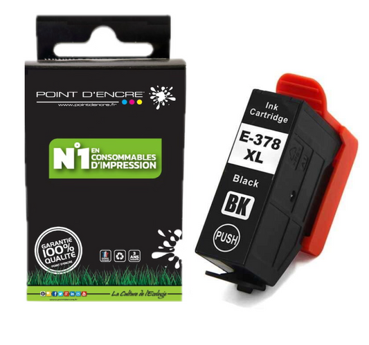 378XL - écureuil - NOIR - Grande capacité de Marque Francaise POINT D'ENCRE Pour imprimante compatible EPSON (eep)