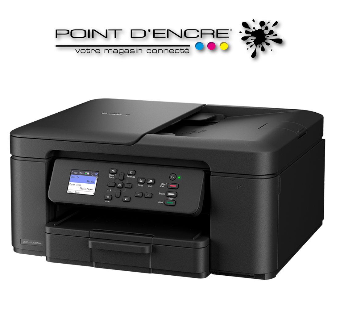 DCP-J1360DW Imprimante Brother jet d'encre multifonction 3-en-1 compacte sans fil. Eligible à notre ABONNEMENT infinite POINT D'ENCRE. imprimante Brother (ipb)