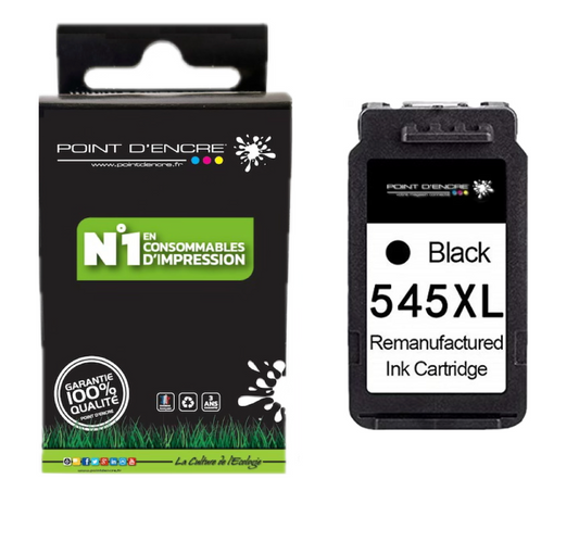 PG-545XL - NOIR - 8286B001/8287B001 Grande capacité de Marque Francaise POINT D'ENCRE - Pour imprimante compatible CANON (cec)