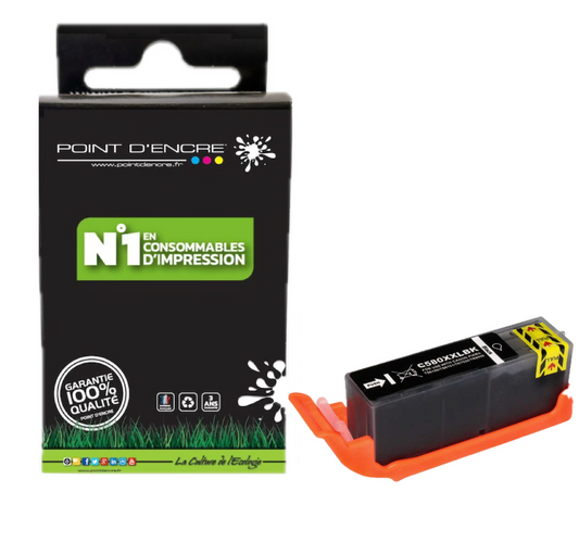 PGI-580XXL - NOIR - Grande capacité de Marque Française POINT D'ENCRE Pour imprimante compatible CANON (cec)