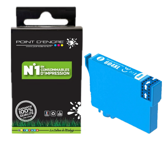 604XL - Ananas - CYAN - Grande capacité de Marque Francaise POINT D'ENCRE Pour imprimante compatible EPSON (cee)