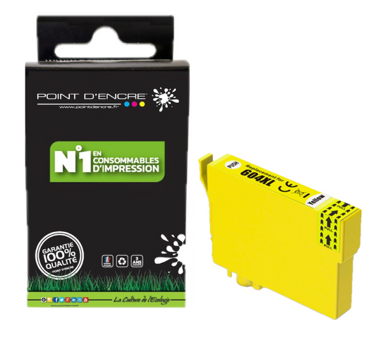 604XL - Ananas - JAUNE - Grande capacité de Marque Francaise POINT D'ENCRE Pour imprimante compatible EPSON (cee)
