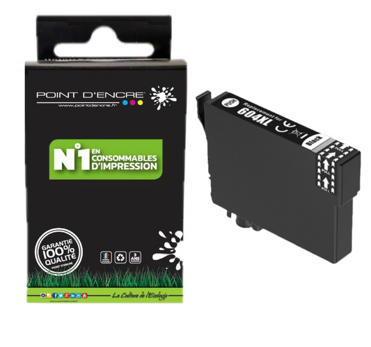 604XL - Ananas - NOIR - Grande capacité de Marque Francaise POINT D'ENCRE Pour imprimante compatible EPSON (cee)