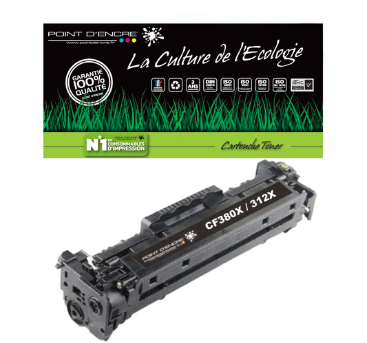 312X / CF380X - NOIR - Grande capacité Marque Francaise POINT D'ENCRE pour Imprimantes compatibles HP (clhp)