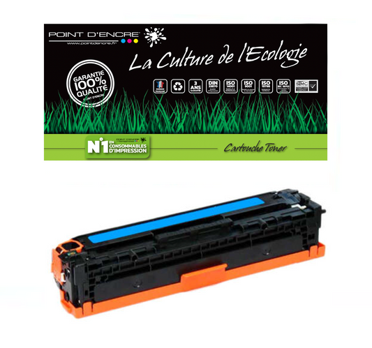410X / CF410X - CYAN - Grande capacité Marque Francaise POINT D'ENCRE pour Imprimantes compatibles HP (clhp)