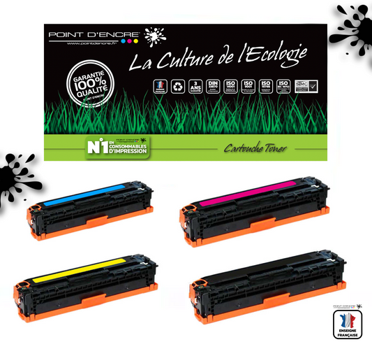 410X / CF410X - ABONNEMENT - NOIR / CYAN / MAGENTA / JAUNE - Grande capacité Marque Francaise POINT D'ENCRE pour Imprimantes compatibles HP (clhp)