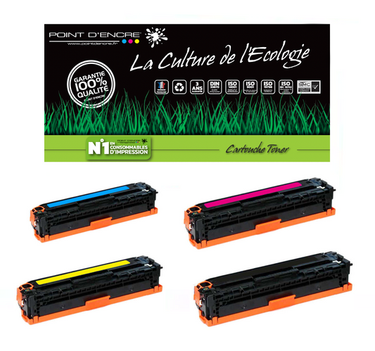410X / CF410X - NOIR / CYAN / MAGENTA / JAUNE - Grande capacité Marque Francaise POINT D'ENCRE pour Imprimantes compatibles HP (clhp)