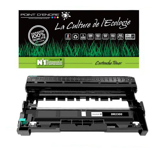 DR2300 - Noir - Grande capacité Marque Francaise POINT D'ENCRE TN2320/TN2310 - pour Imprimantes compatibles Brother (clp)