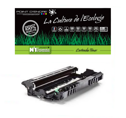 DR2400 (tambour) Pour TN2420 / TN2410 Cartouche d'encre Toner - Noir - Grande capacité Marque Francaise POINT D'ENCRE pour Imprimantes compatibles Brother (clp) (Copie)