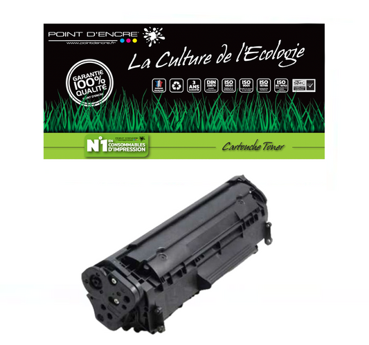 CE285A/CE278A/CB435A/CB436A - 85A/78A/35A/36A - NOIR - Grande capacité Marque Francaise POINT D'ENCRE pour Imprimantes compatibles HP (clhp)