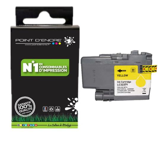 LC3237 - JAUNE - Grande capacité de Marque Française POINT D'ENCRE Pour imprimante compatible BROTHER (ceb)