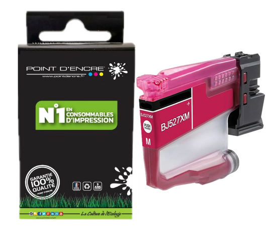 LC527 - MAGENTA - Grande capacité de Marque Française POINT D'ENCRE Pour imprimante compatible BROTHER LC527XL(ceb)