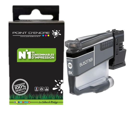 LC527 - NOIR - Grande capacité de Marque Française POINT D'ENCRE Pour imprimante compatible BROTHER LC527XL (ceb)