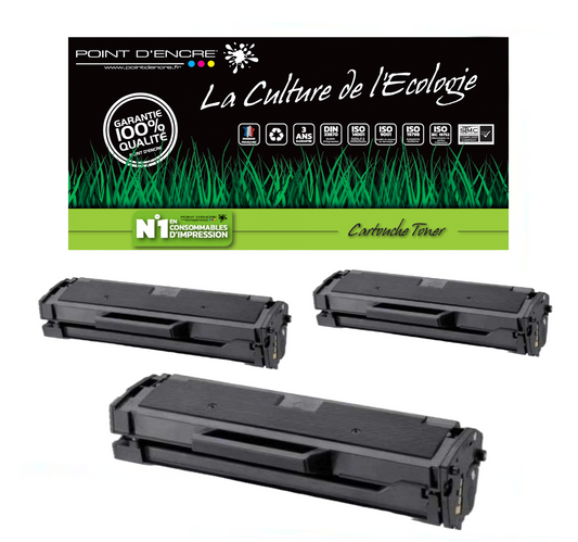 MLT-D111L / MLT-D111S - 3 X NOIR - Grande capacité Marque Francaise POINT D'ENCRE SU799A / SU810A pour Imprimantes compatibles HP (clsa)