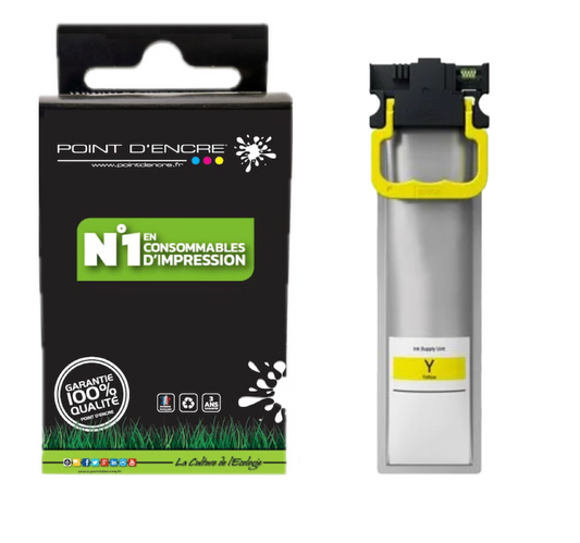 T9454/T9444 - JAUNE - Grande capacité de Marque Française POINT D'ENCRE Pour imprimante compatible EPSON (cee)