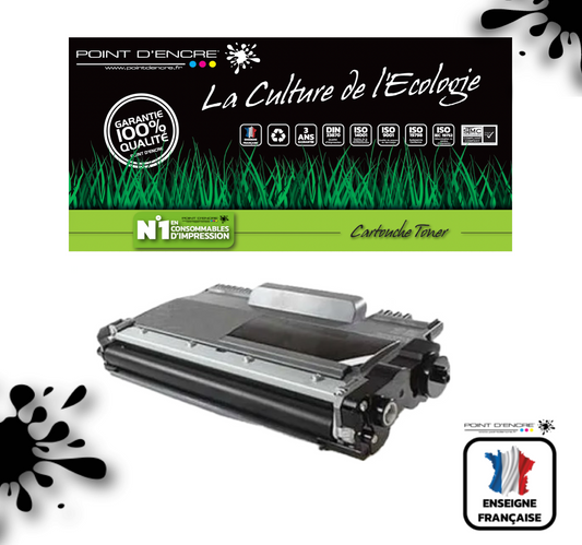 TN2220/TN2210/TN2010/TN450 - NOIR - Abonnement - Grande capacité Marque Francaise POINT D'ENCRE SU799A / SU810A pour Imprimantes compatibles Brother (clbr)