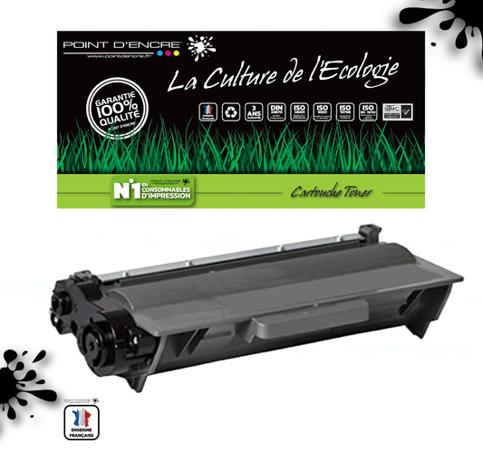 TN3430 / TN3480 - NOIR - ABONNEMENT - Grande capacité Marque Francaise POINT D'ENCRE pour Imprimantes compatibles Brother (clbr)