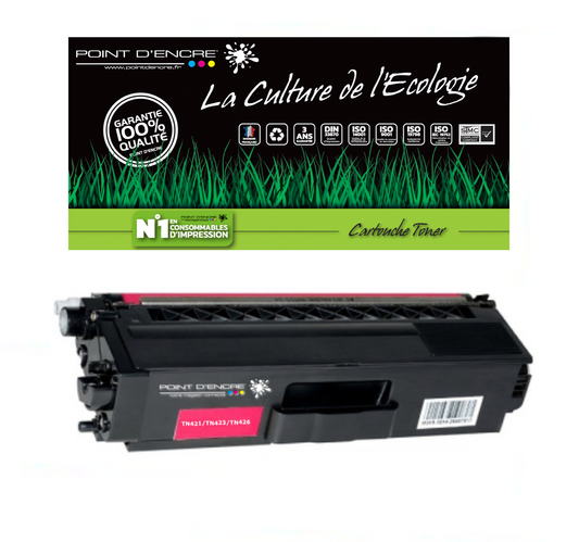 TN421 / TN423 / TN426 - MAGENTA - Grande capacité Marque Francaise POINT D'ENCRE pour Imprimantes compatibles Brother (clbr)