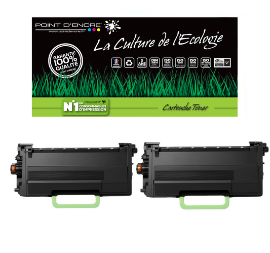 TN3600XXL - 2 X NOIR - Grande capacité Marque Francaise POINT D'ENCRE pour Imprimantes compatibles Brother (clbr)