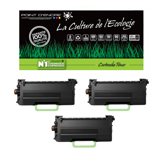TN3600XXL - 3 X NOIR - Grande capacité Marque Francaise POINT D'ENCRE pour Imprimantes compatibles Brother (clbr)