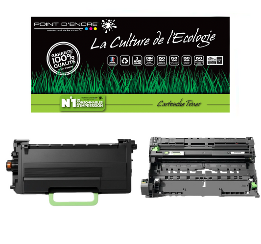 TN3600XXL / DR3600 - NOIR / TAMBOUR - Grande capacité Marque Francaise POINT D'ENCRE pour Imprimantes compatibles Brother (clbr)