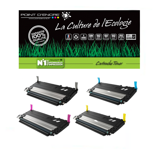 117A / NOIR / CYAN / MAGENTA / JAUNE - Grande capacité Marque Francaise POINT D'ENCRE pour Imprimantes compatibles HP (clhp) W2070A - W2071A -W2073A - W2072A