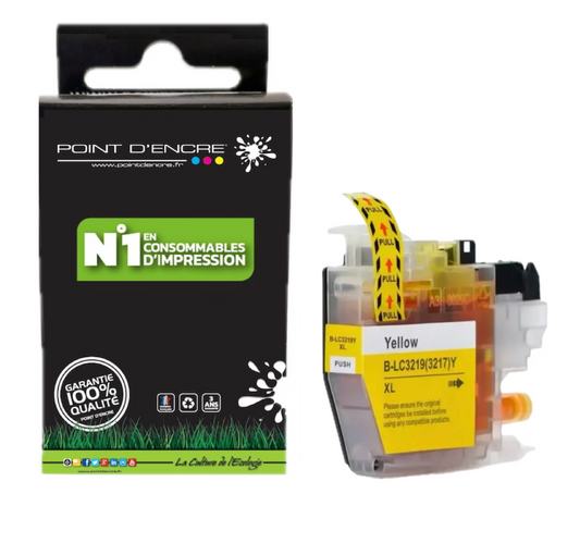 LC3213/LC3211XL - JAUNE - Grande capacité de Marque Française POINT D'ENCRE Pour imprimante compatible BROTHER (ceb)