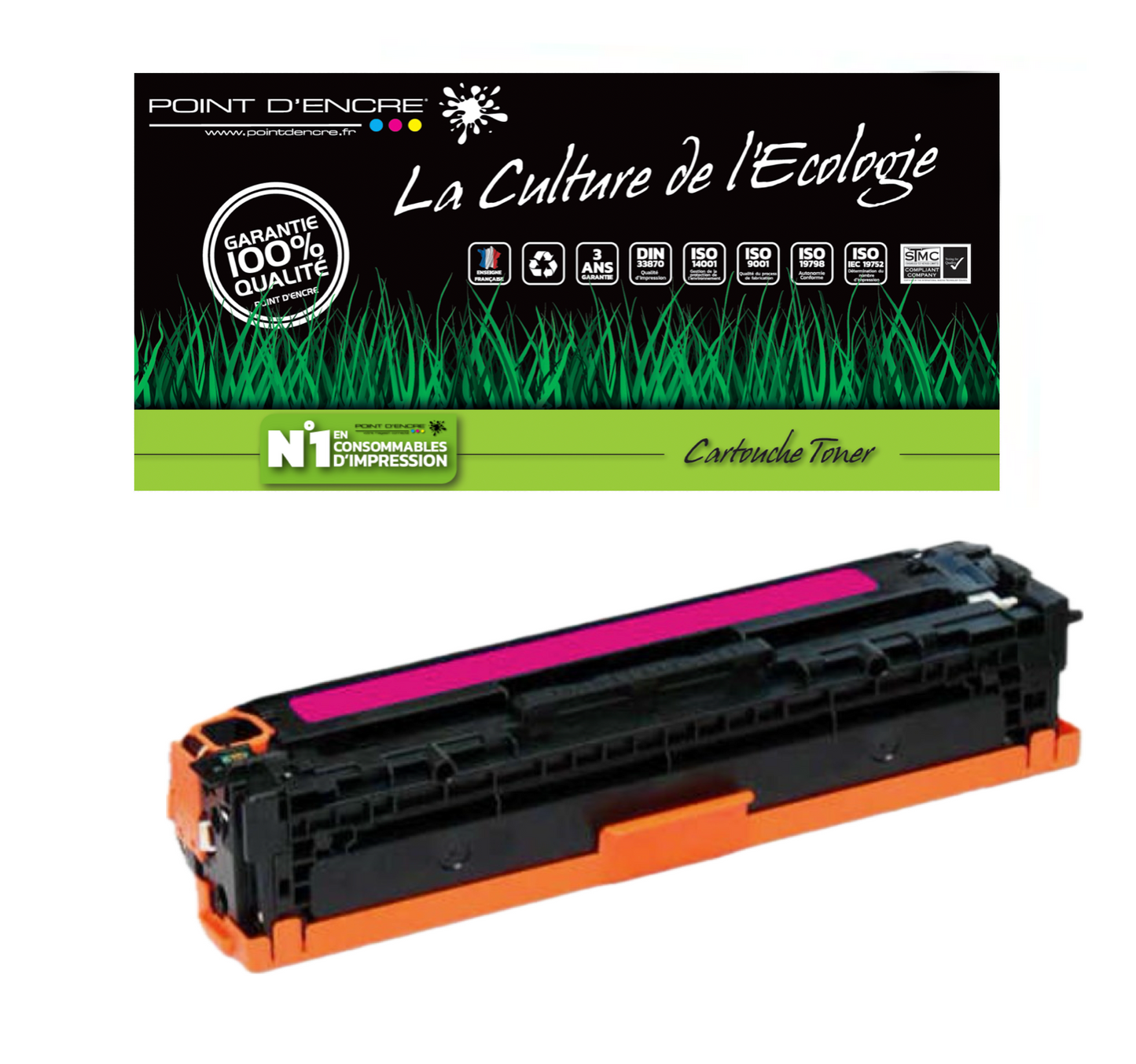 045H / 054H - MAGENTA - Grande capacité Marque Francaise POINT D'ENCRE pour Imprimantes compatibles Canon (clca)