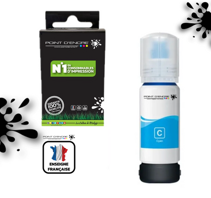 114 - CYAN - Grande capacité de Marque Francaise POINT D'ENCRE Pour imprimante compatible EPSON (eep)