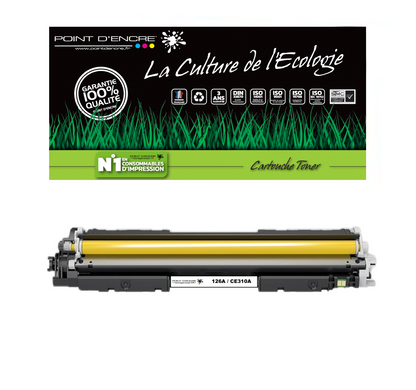 126A / CE310A - JAUNE - Grande capacité Marque Francaise POINT D'ENCRE pour Imprimantes compatibles HP (clhp)