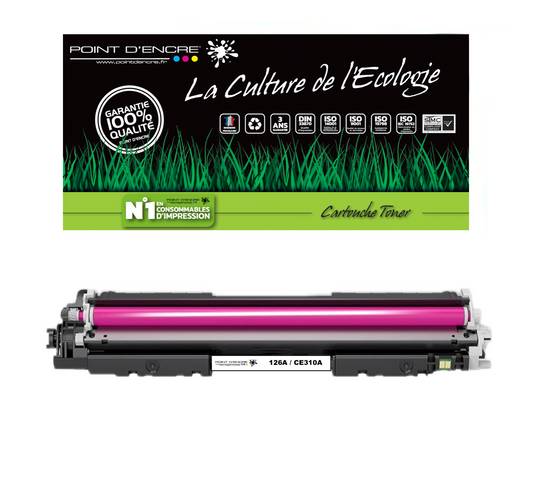 126A / CE310A - MAGENTA - Grande capacité Marque Francaise POINT D'ENCRE pour Imprimantes compatibles HP (clhp)