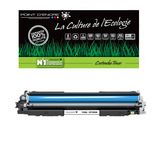 130A / CF350A - CYAN - Grande capacité Marque Francaise POINT D'ENCRE pour Imprimantes compatibles HP (clhp)