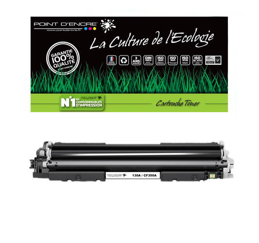 130A / CF350A - NOIR - Grande capacité Marque Francaise POINT D'ENCRE pour Imprimantes compatibles HP (clhp)