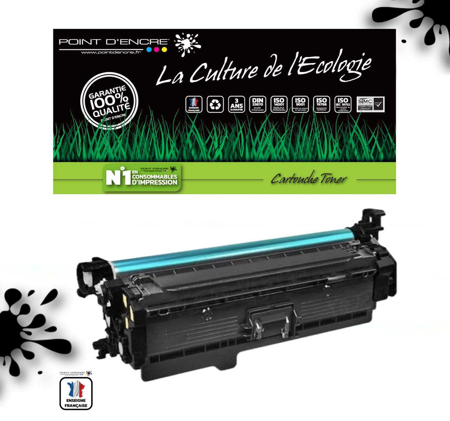 203X / CF540X - NOIR - Grande capacité Marque Francaise POINT D'ENCRE pour Imprimantes compatibles HP (clhp)