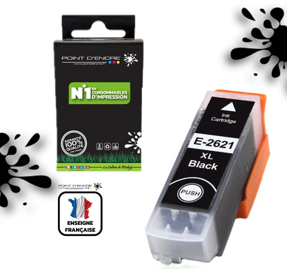 26XL - Ours - NOIR - Grande capacité de Marque Francaise POINT D'ENCRE Pour imprimante compatible EPSON (cee)