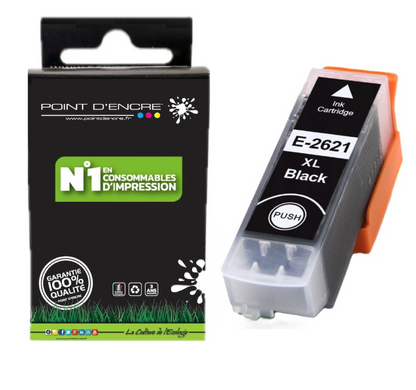 26XL - Ours - NOIR - Grande capacité de Marque Francaise POINT D'ENCRE Pour imprimante compatible EPSON (cee)