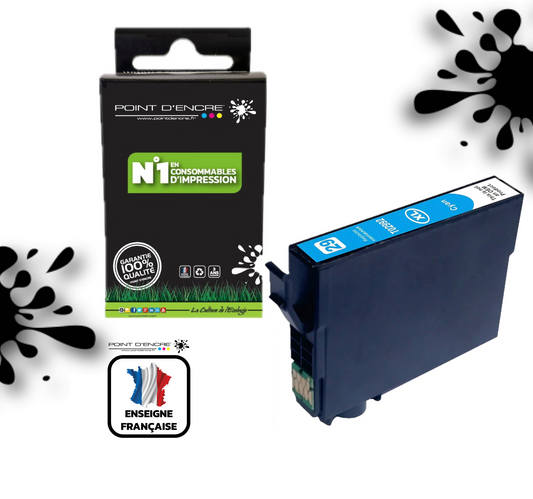 29XL - Fraise - CYAN - T2992 / T298 - Grande capacité de Marque Francaise POINT D'ENCRE Pour imprimante compatible EPSON (cee)