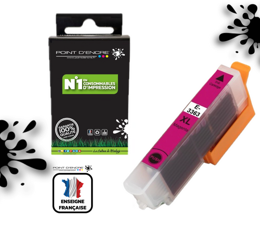 33XL - Orange - MAGENTA - Grande capacité de Marque Francaise POINT D'ENCRE Pour imprimante compatible EPSON (cee)