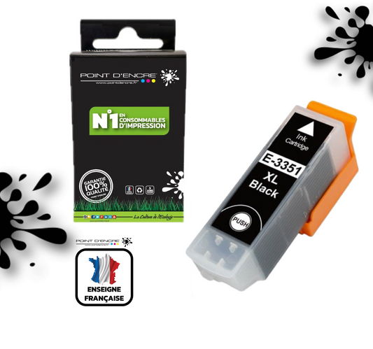 33XL - Orange - NOIR - Grande capacité de Marque Francaise POINT D'ENCRE Pour imprimante compatible EPSON (cee)