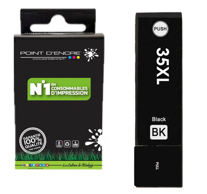 35XL - Cadenas - NOIR - Grande capacité de Marque Francaise POINT D'ENCRE Pour imprimante compatible EPSON (cee)