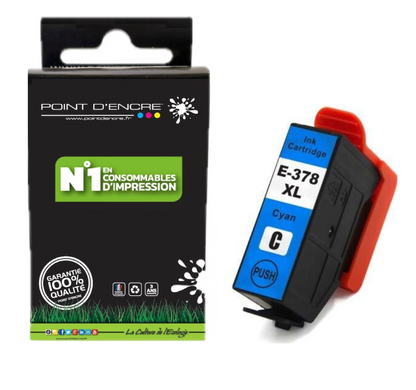 378XL - écureuil - CYAN - pointdencre-pe - Grande capacité de Marque Francaise POINT D'ENCRE Pour imprimante compatible EPSON (eep)