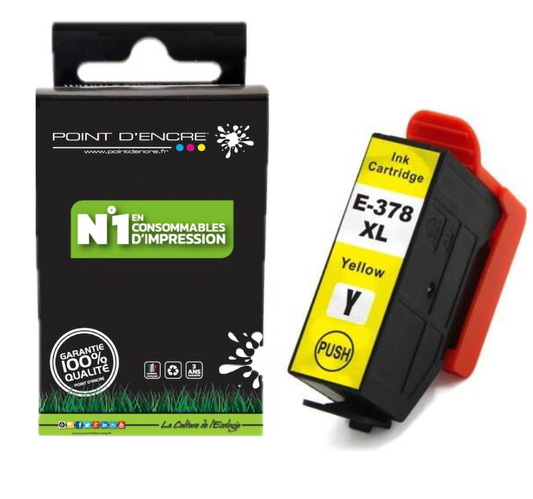 378XL - écureuil - JAUNE - Grande capacité de Marque Francaise POINT D'ENCRE Pour imprimante compatible EPSON (eep)