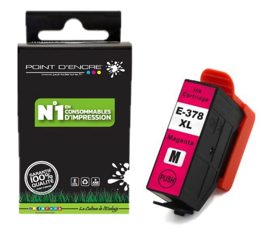378XL - écureuil - MAGENTA - Grande capacité de Marque Francaise POINT D'ENCRE Pour imprimante compatible EPSON (eep)